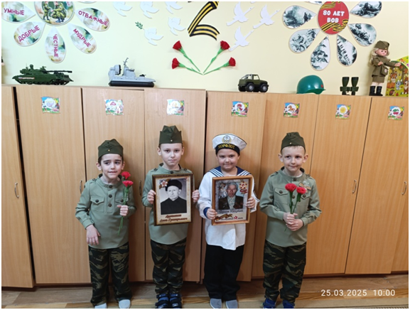 Будущие защитники Родины с портретами своих предков Будущие защитники Родины с портретами своих предков.